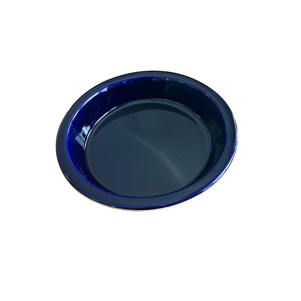Dean & Deluca Cobalt Blue Ceramic Pie Dish 10 inch USA Stoneware 3631 WS